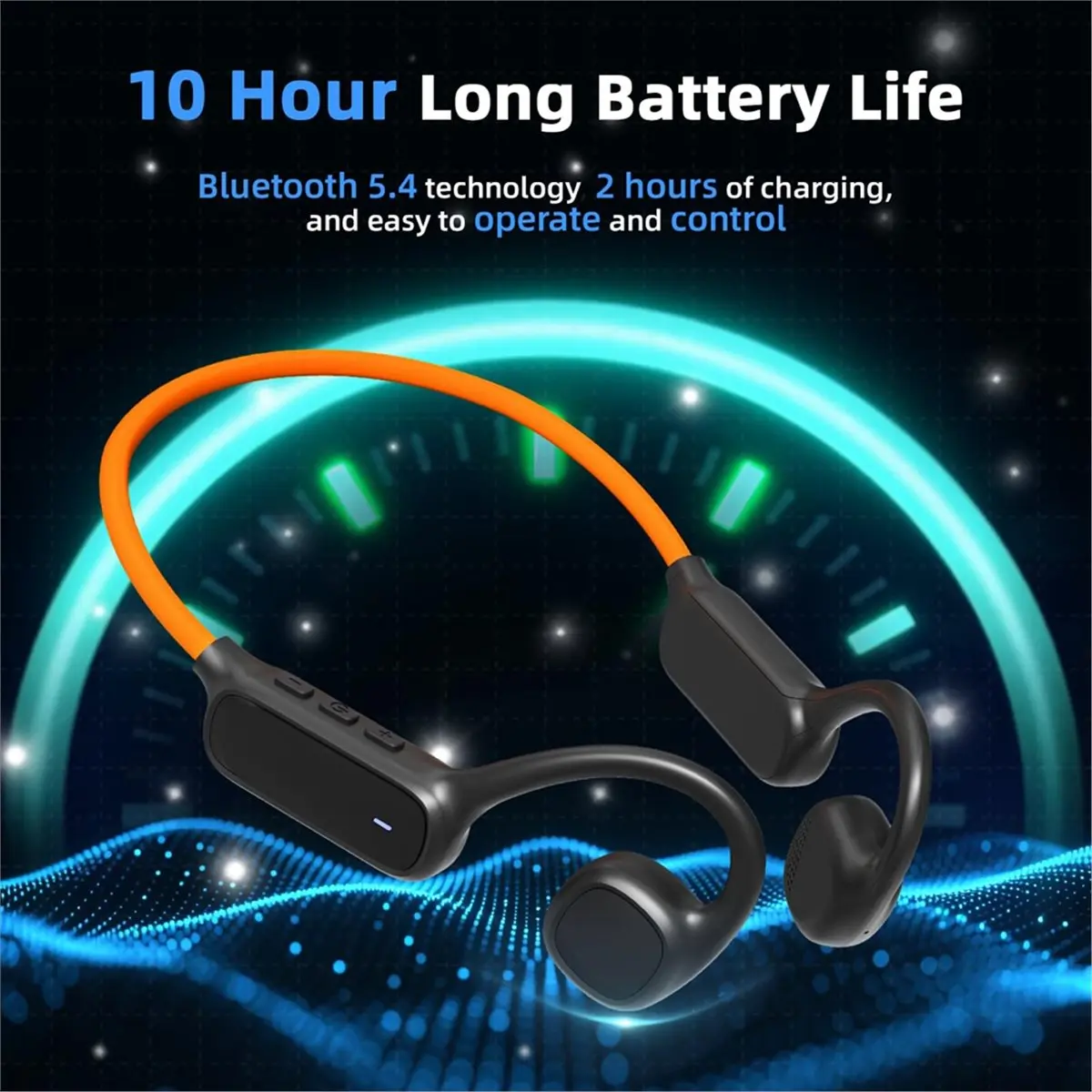 Air Conduction Headphones PC+ABS 10H Worktime Headphones
