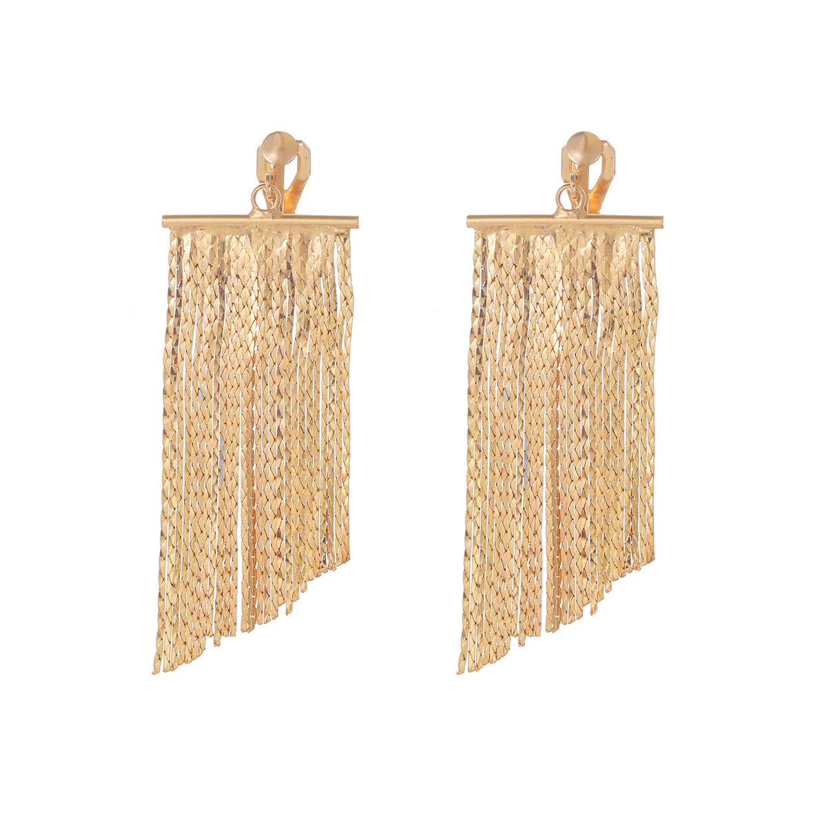 New Classic Clip on Earrings Ladies Exaggerated Tassels Earrings Fashion Ladies Korean Earrings Jewelry