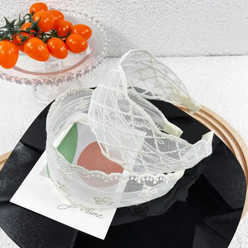 Neue Niedliche Elegante Weiße Spitzen-Haarbänder Stirnband für Frauen und Kinder Scrunchies Haarreif Haarschmuck Kopfschmuck Ornament – Detail 5