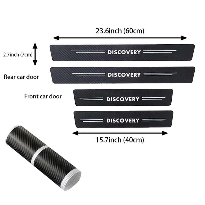 4PCS Car Door Sill Protector Carbon Fiber Stickers for Land Rover Discovery 3 4 LR3 LR4 L318 L319 L462 Sport Car Accessories