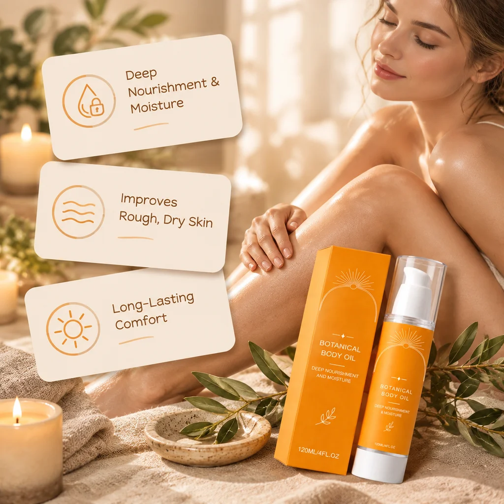 Botanical Body Oil Body Massage Serum Gentle Nourishing Relaxing Smoothing For Home Spa Ritual All Body Skin Daily Relax Care
