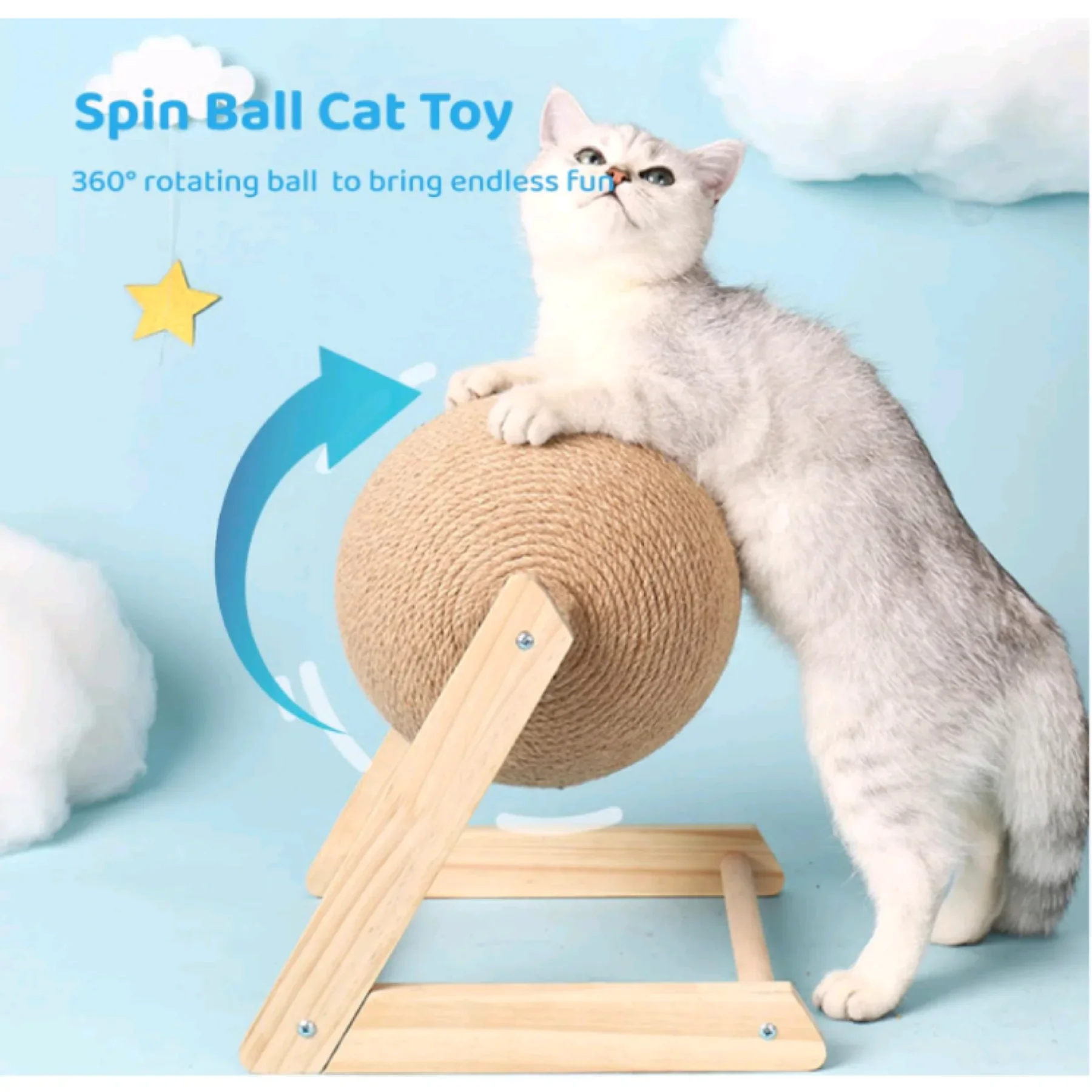 Cat Scratching Ball Toy Kitten Sisal Rope Ball Board Grinding Paws Toys Cats Scratcher Wear-resistant Pet supplies