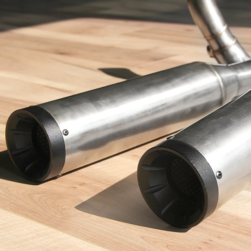 New Dual Outlet Full Exhaust Pipe High Power Upgrade Fit Softail Street Bob Low Rider Performance Muffler Deep Rumble Sound 4