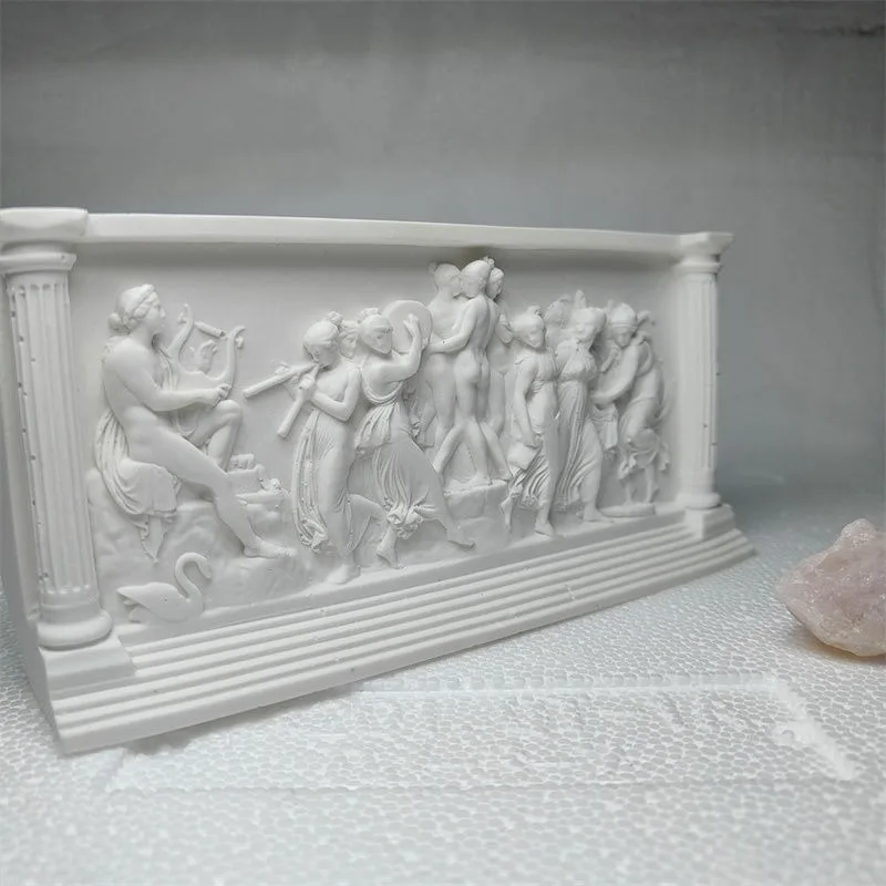 Relief Plaster Statue Gypsum Sculpture Gesso Sculpt Engravings Carvings The Muse of Dance Engraving Ornaments Tale Masterpiece