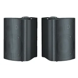 Herdio 5.25'' Outdoor Speaker 300W Waterproof Passive Wall-Mounted System for Garage Basement Living Room - Black (2PCS)