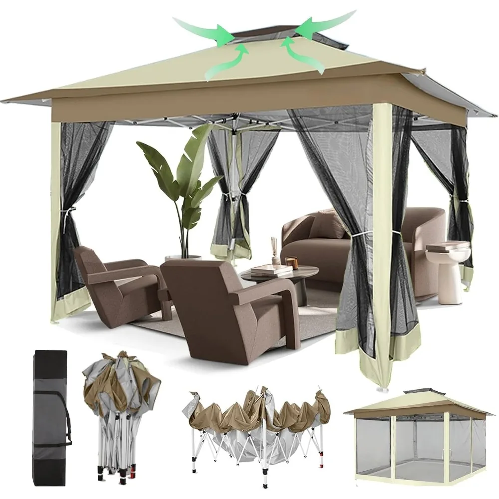 

Выдвижная альтанка 12x12 на распродаже — обновленный металлический уличный навес Easy Up, водонепроницаемая — портативная альтанка с москитной сеткой, 4 шт.