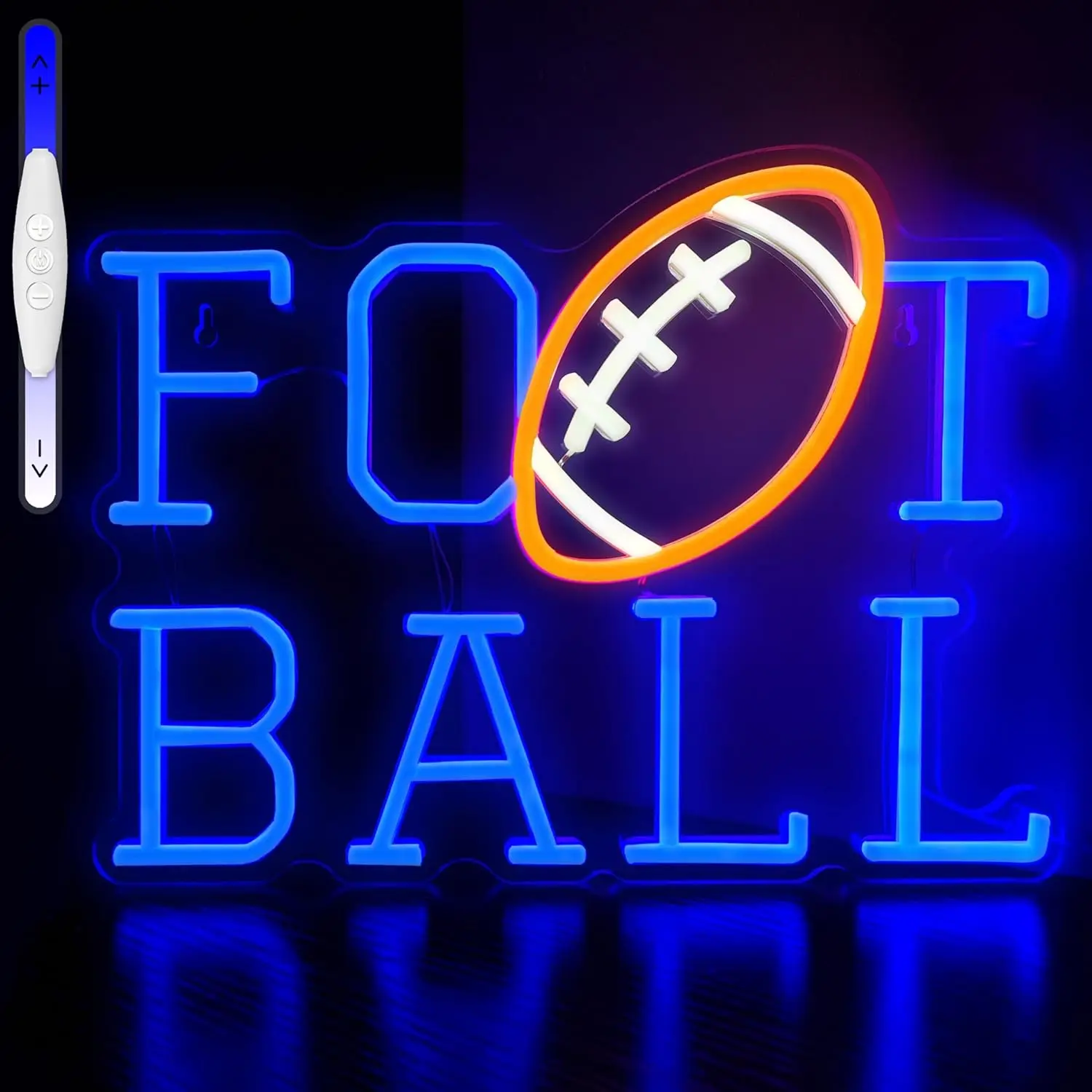 Football Neon Signs USB Powered Blue Football Light Up Sign Wall Decor for Teens Bedroom Gamer Room Rugby Sports Man Cave Colleg
