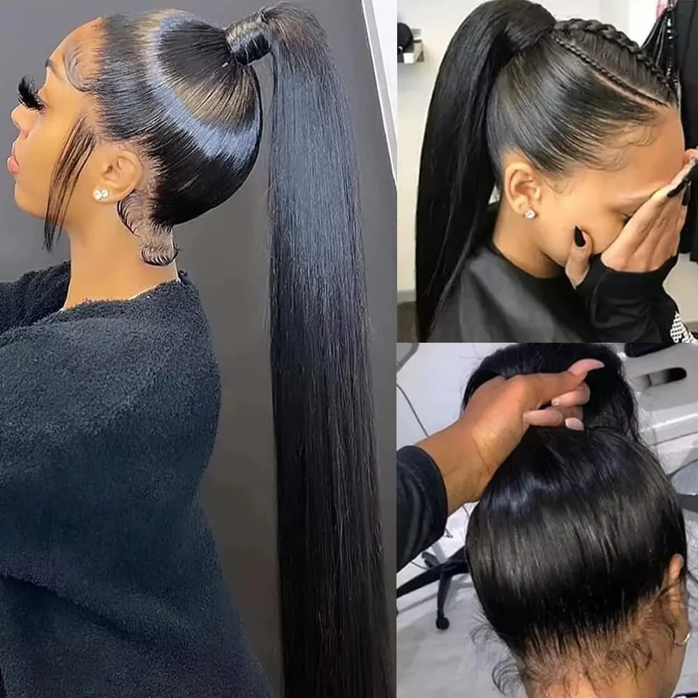 40 بوصة 360 شعر مستعار دانتيل كامل العظام شعر طبيعي مفرود الباروكات 13x6 الدانتيل الشفاف الباروكة الأمامية شعر الإنسان البرازيلي قبل قطعها شعر مستعار