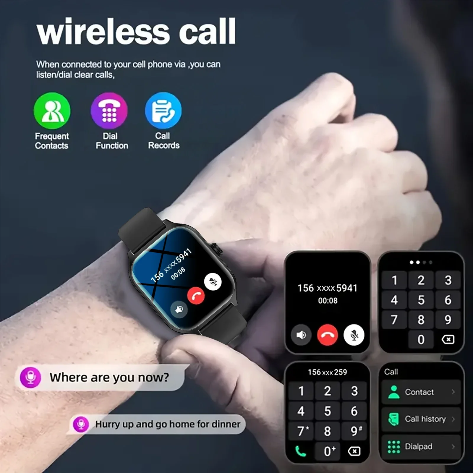 Brand New Smart Watch, Bluetooth Calling, Message Reminder, Remote Photography, Suitable For Iphone And Android Phones