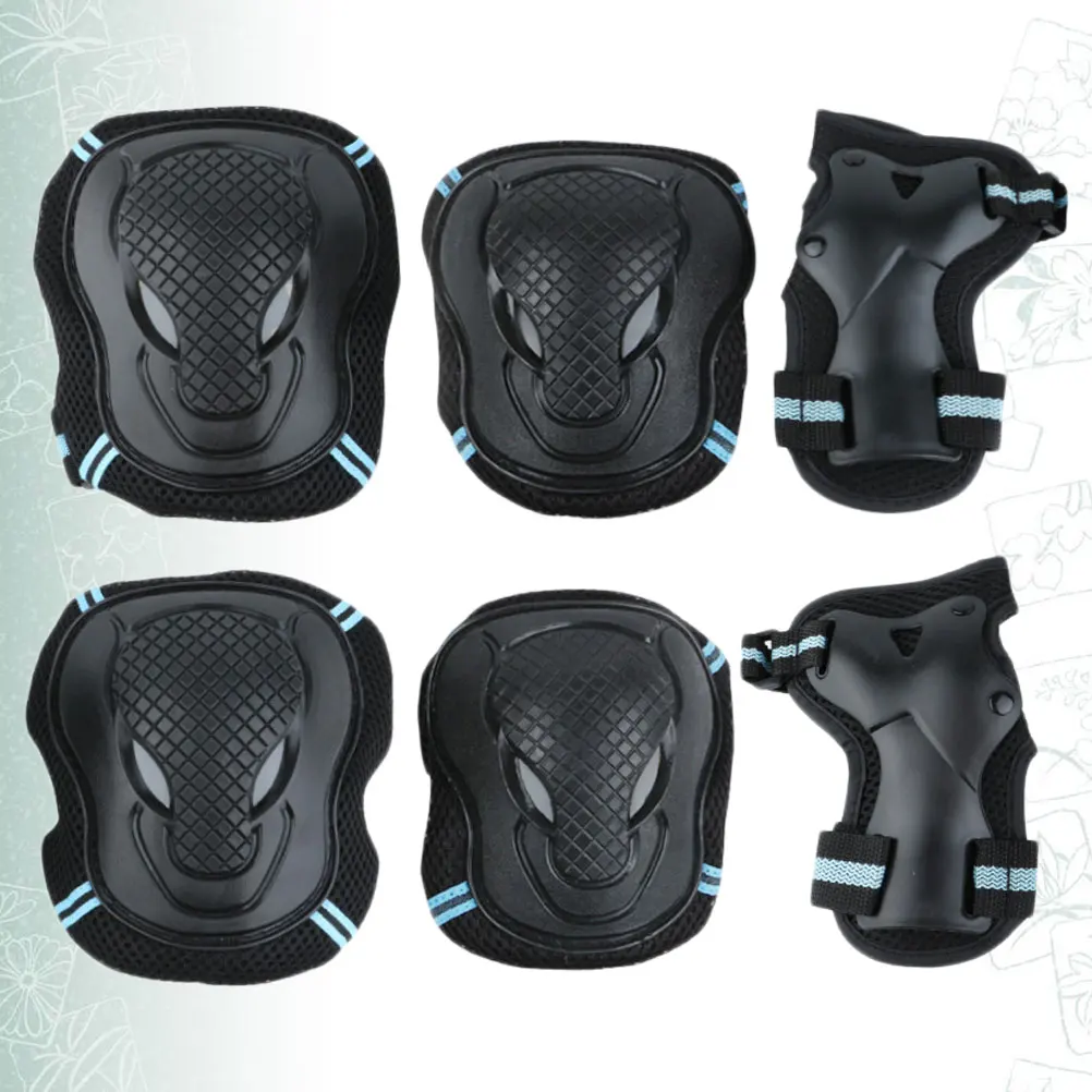 

1set Knee Hand Elbow Pads Skateboard Protection Set Strong Durable Outdoor Sports Guard For Cycling Skating Beginners Black