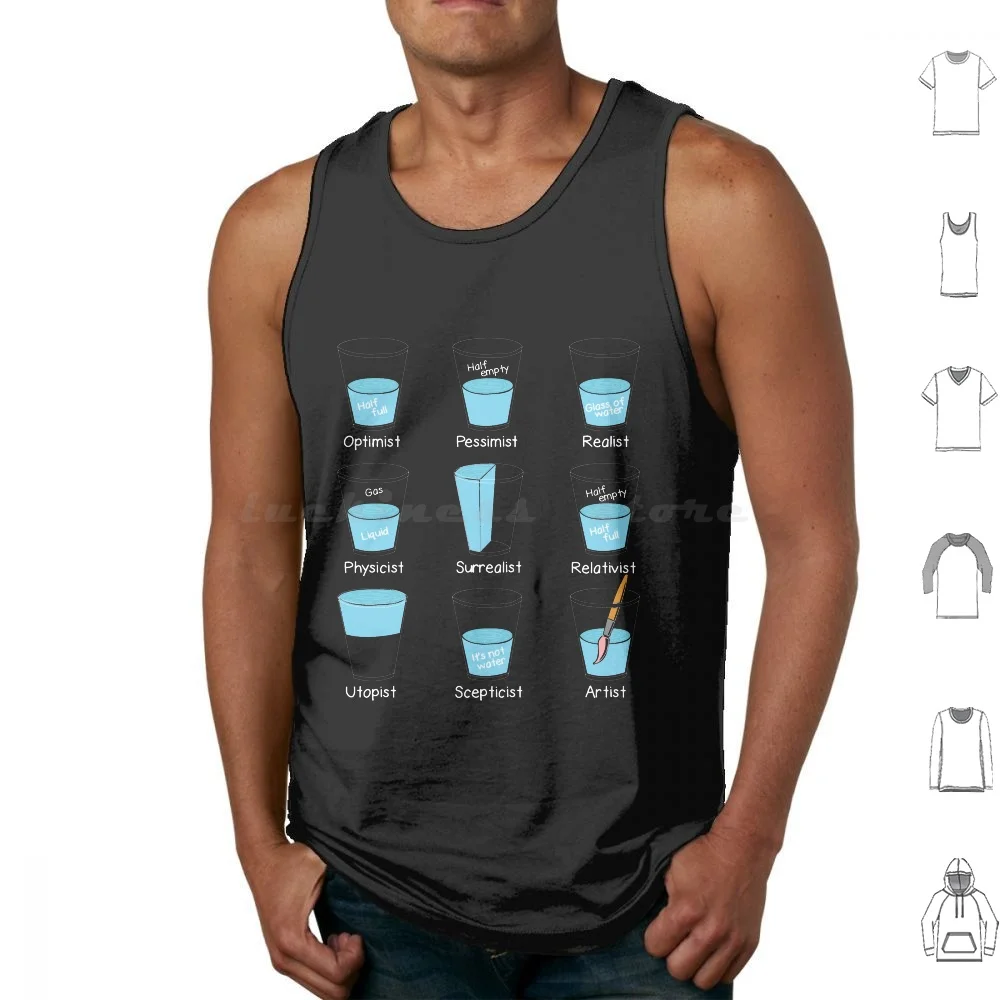 Mindset Attitute Optimist Pessimist Realist Tank Tops Vest Sleeveless Mindset Attitute Optimist Pessimist Realist Utopist