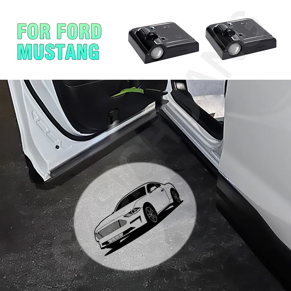 

LED Car Logo Door Light Projector Ghost Shadow Light Door Welcome Sign Light For Ford Mustang SHELBY GT 1994-2023 Accessories