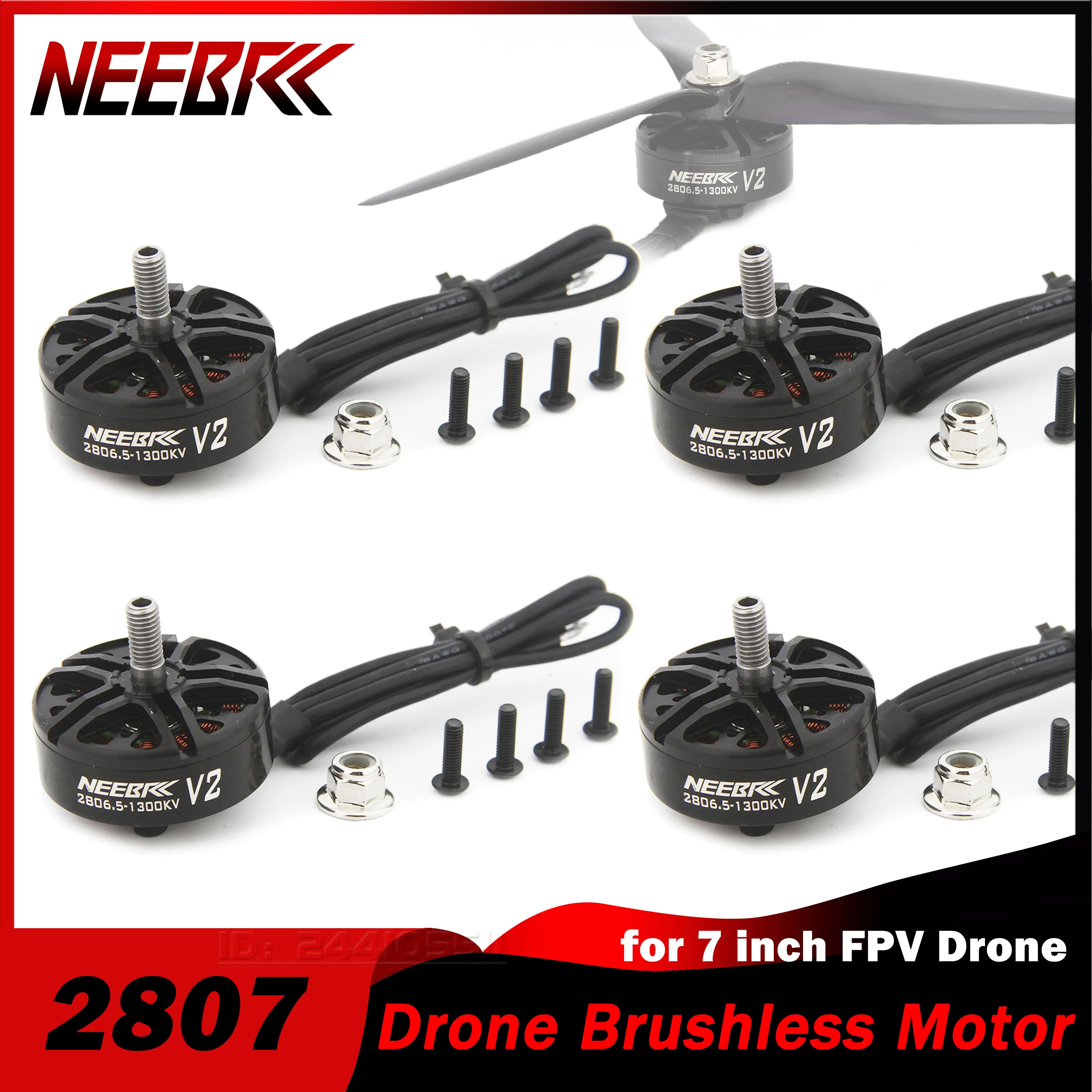 

4pcs NEEBRC 2807 2806.5 1300KV Outrunner Brushless Motor 3-6S for RC FPV Racing Drone Quadcopter Plane Mark4 7 inch Frame ESC