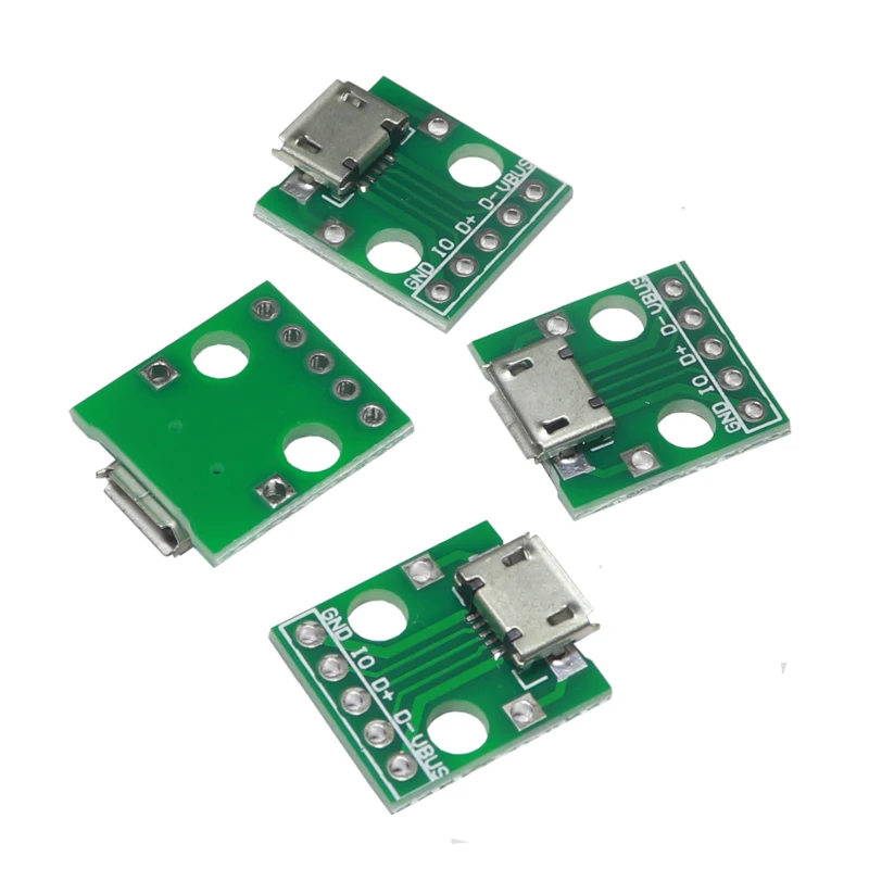 【50-10PCS】MICRO USB To DIP Adapter 2.54mm 5pin Connector DIP PCB Adapter Breakout Board