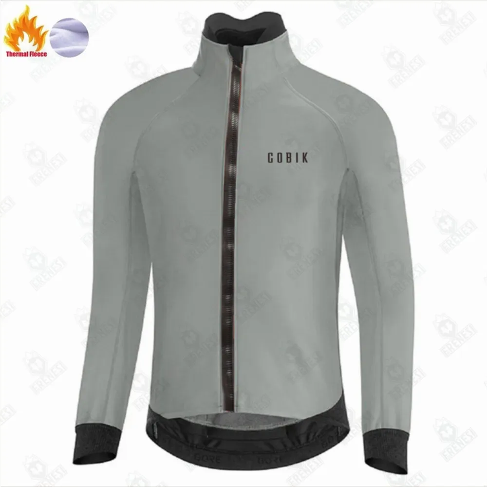 Cobik-Thermisch Fleece Fietsjack Voor Heren, Kleding Met Lange Mouwen, Warme Tops, Racefiets, Buitensporten, Mtb, Winter/Lente