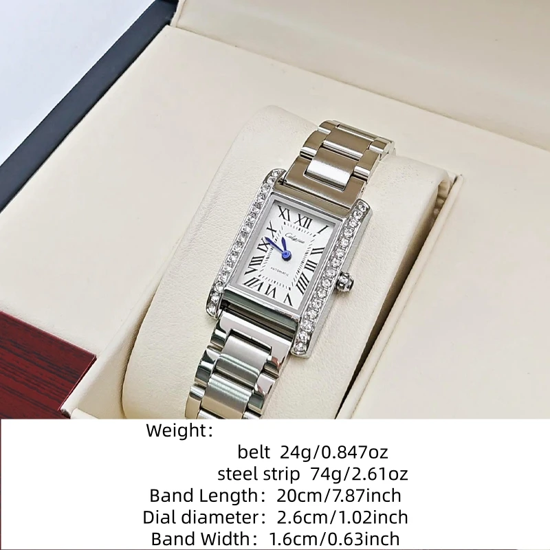 ساعة نسائية مدمجة فاخرة، تصميم بسيط كاجوال عصري للعمل مع مربع صغير مرصع بالألماس، ساعة للسيدات للطلاب، مقاومة للماء، ساعة يد أنيقة وأنيقة للفتيات الصغيرات، خيار من أفضل إكسسوارات العلامات التجارية #6
