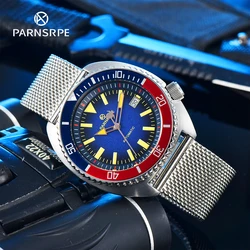 PARNSRPE Big Abalone Men's Automatic Mechanical Watch Japan NH35 Movement Marine Elements Aseptic Dial Cola Ring Date Indicator