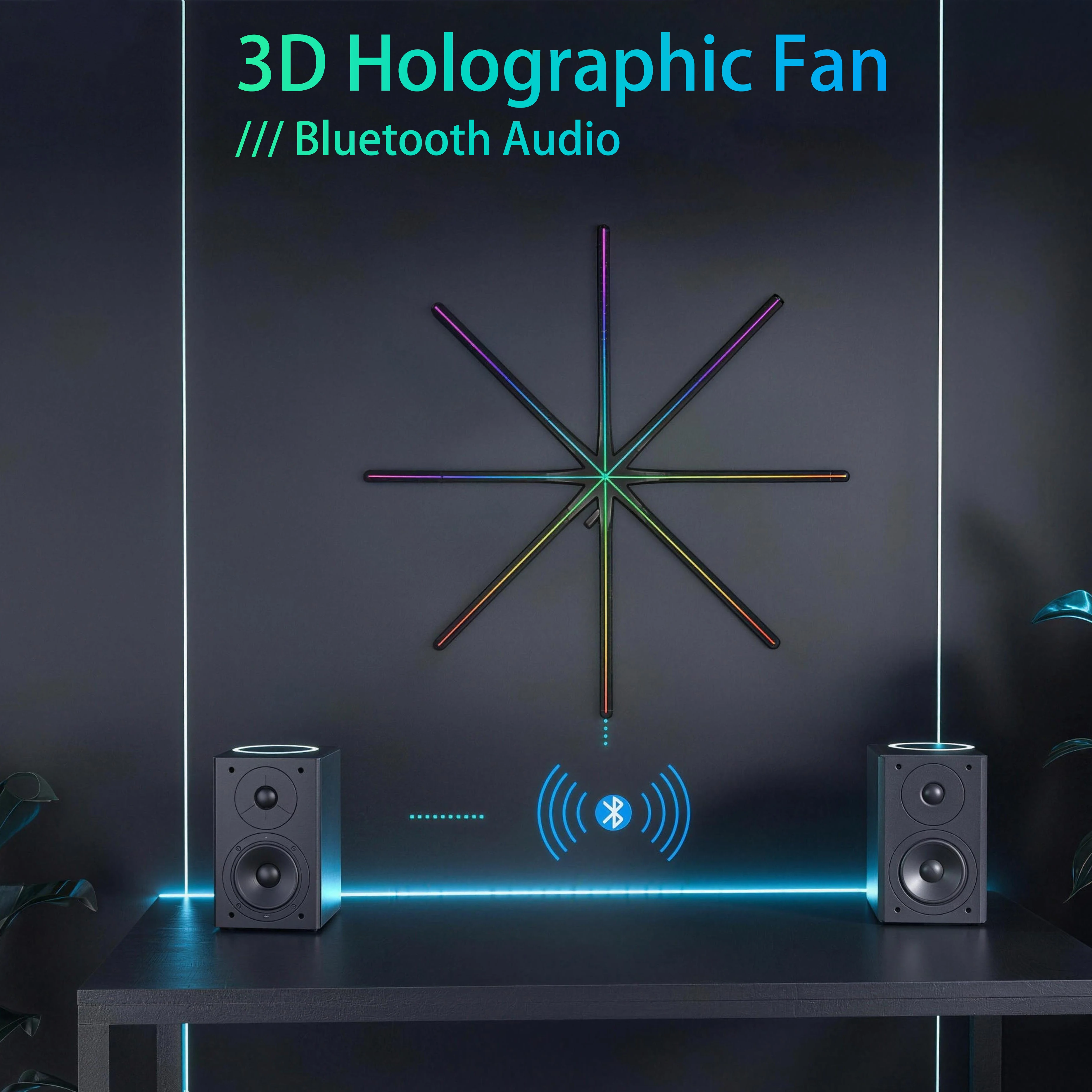 150cm 3D Holographic Fan Projection Wall-mounted WIFI Advertising Machine Large Size High Resolution 2048*2880 Hanging Image