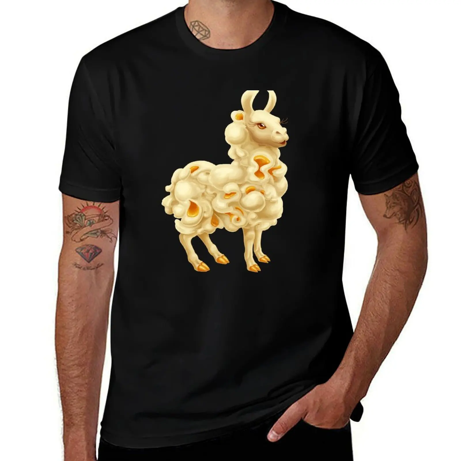 Popcorn Llama T-Shirt Festival Short Sleeve T-Shirt