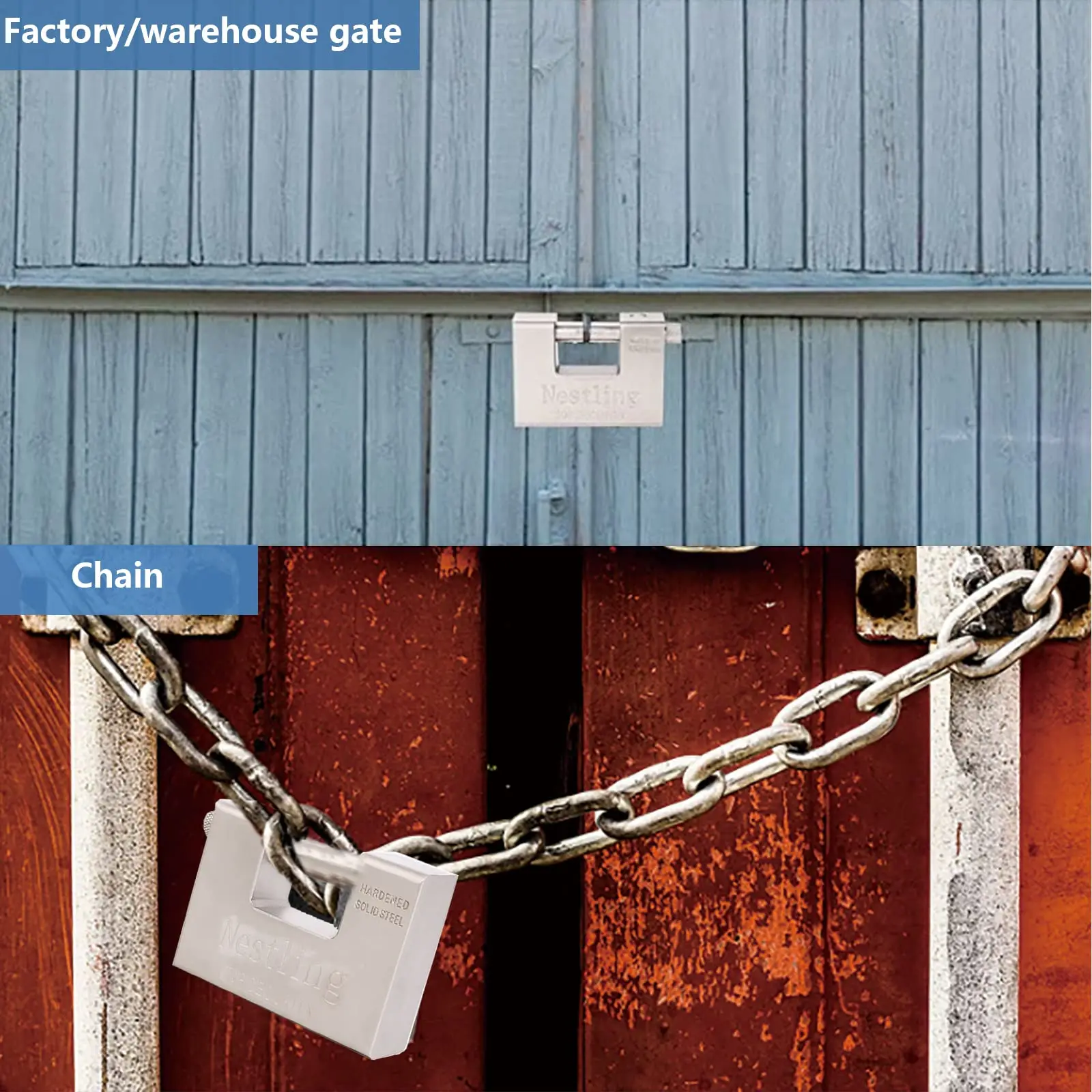 94mm Padlock with Key Heavy Duty D-Shaped Solid Brass Outdoor Keyed Padlock Protect Garage Door Containers Shutter Gate ﻿