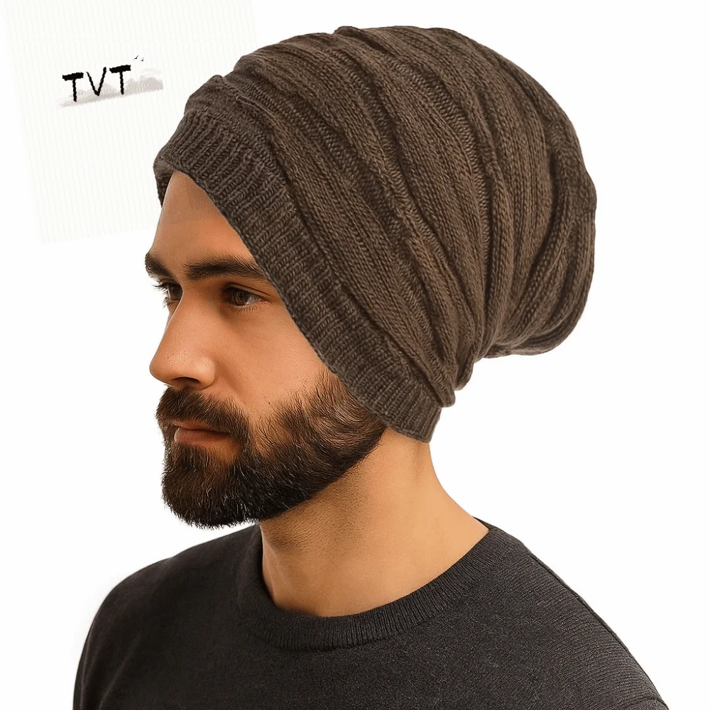 

Casual Woolen Knitted Pullover Hat Keep Warm Coldproof Woolen Hat Ear Protection Velvet Beanies Cap Outdoor