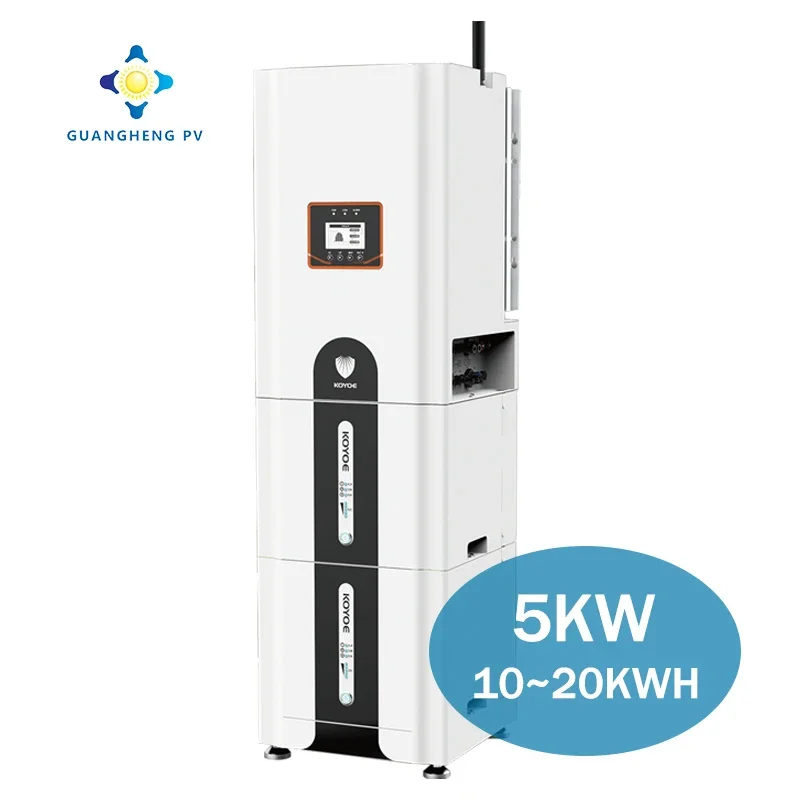 Koyoe 5KW Hybrid Inverter Household Battery Module Stackable All-in-one Home Energy Storage Solutions 20KWH Solar Battery System