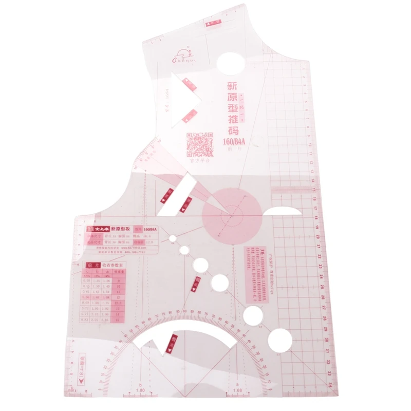 1:1 패션 천 디자인 눈금자 크롭 몰드, 학교 학생 교육 의류 드로잉 템플릿, 의류 프로토 타입 눈금자