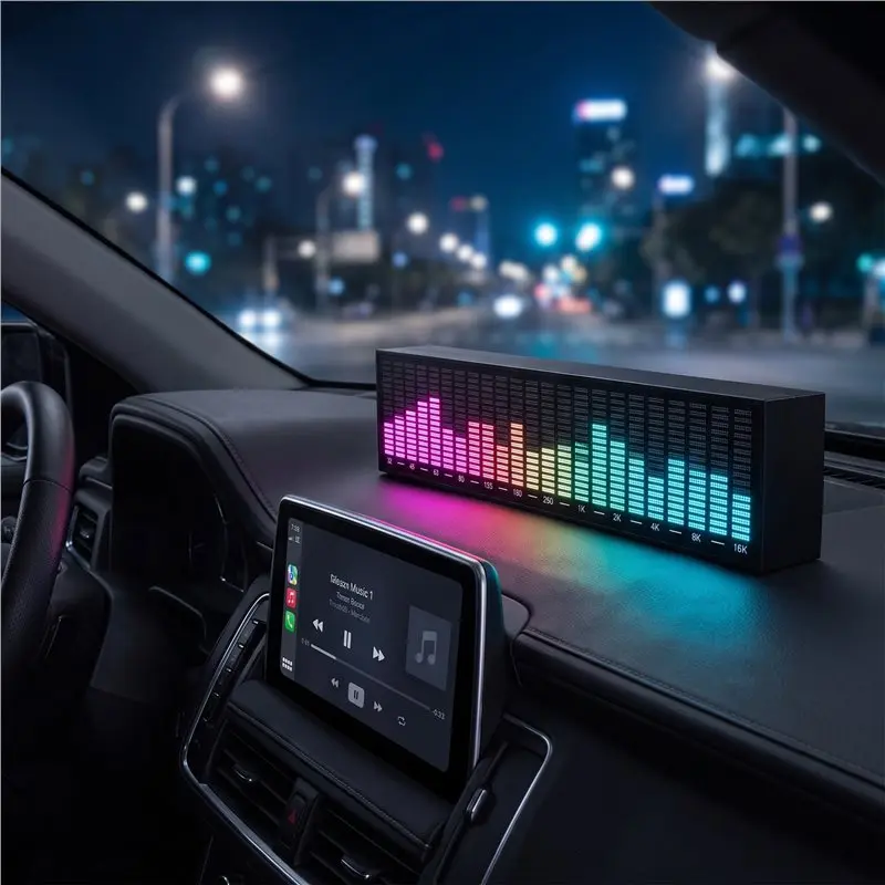 Sound Control Pickup Lamp LED Car Ambient Light Voice-Activated Music Rhythm