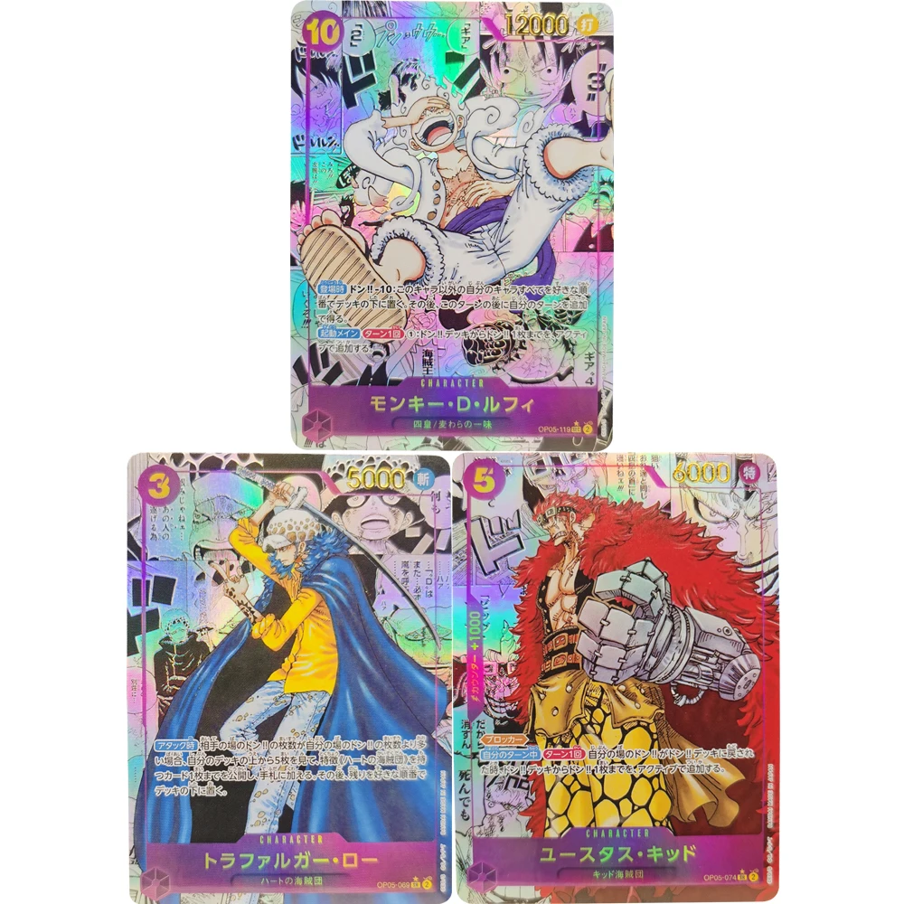 

3 шт./компл. ONE PIECE японский Луффи Санджи Зоро Хэнкок Шанкс Нами OPCG флэш-карта самодельная классическая коллекционная карта аниме