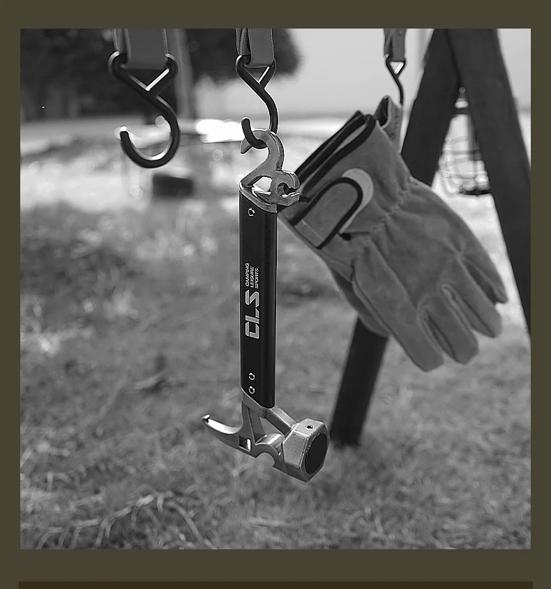 Multifunktionaler Mini-Hammer aus Edelstahl für Outdoor-Camping, Bergsteigen, Zelt-Hammer, Flaschenöffner-Werkzeug – Detail 10