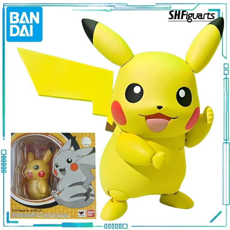 

BANDAI Genuine S. H. Figuarts Series Pok É Mon Series Pikachu Normal Version Retro Toys