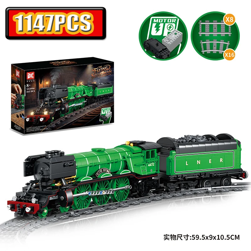 Scottish Electric Train Power Building Bricks Rail Railway Coal Train Passenger Train Modular Technology Children Holiday Gifts