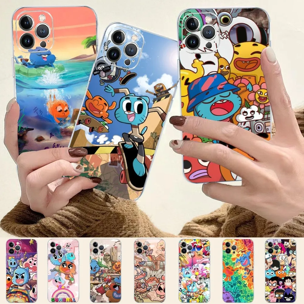 Amazing World Of Gumball Phone Case For iPhone 14 11 12 13 Mini Pro XS Max Cover 6 7 8 Plus X XR SE 2020 Funda Shell