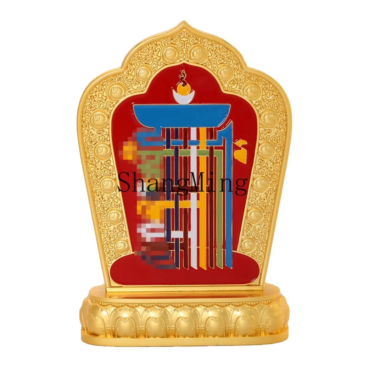 

XH Tibetan Shixiang Zizai brand home offering Jiugong gossip pattern alloy painted ornament twelve zodiac decorations