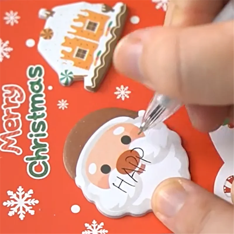 2PCS DIY Can Stick on Paper Ins Shaped Christmas Themed Cartoon Style Sticky Notes Cute N times Message Stickers