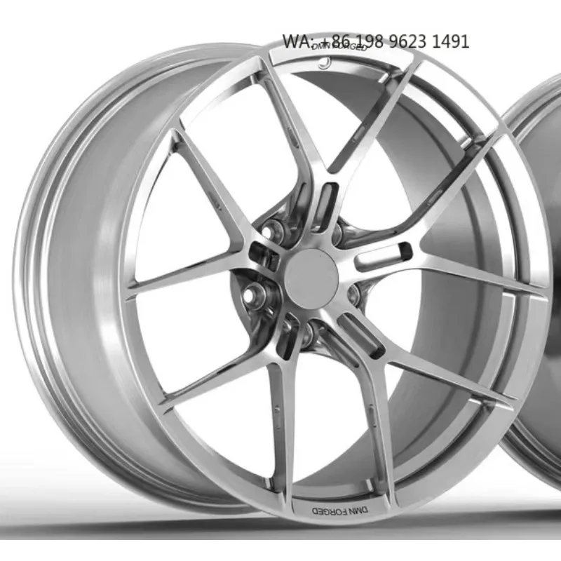 High-end customized deep concave forged alloy wheel hub, multi-inch single-piece sport rims, 5×3 PCD, gold polished finish
