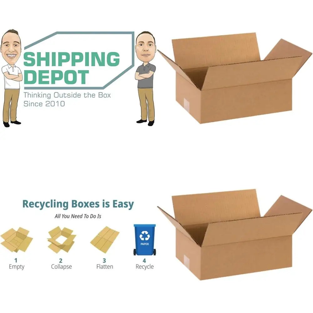 

Набор из 100 гофрокартонных коробок размером 12x8x4 дюйма для отправки, упаковки и переезда