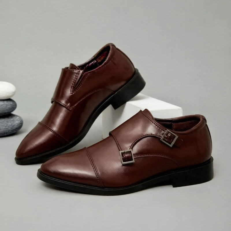 Men Fashion Genuine Leather Luxury Men Dress Shoes Lace Up British Business Casual Shoes Men Wedding Shoes Chaussure Homme