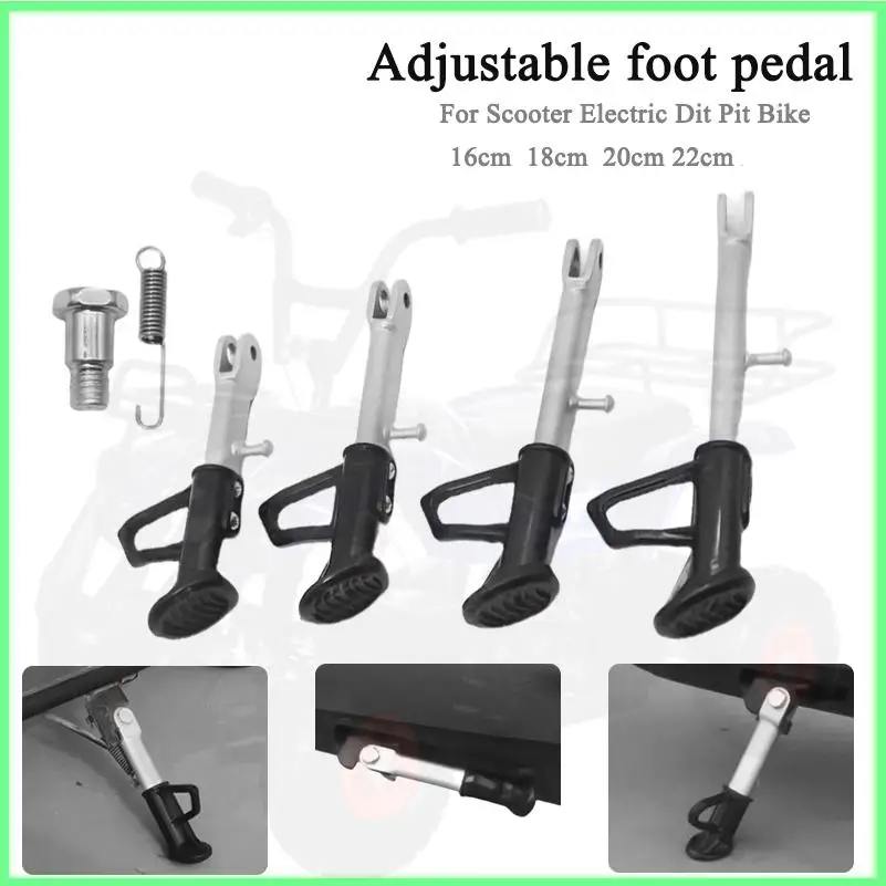 Cavalletto Laterale Universale Regolabile per Moto, Scooter, Bici Elettriche e Pit Bike - Supporto Poggiapiede a Treppiede