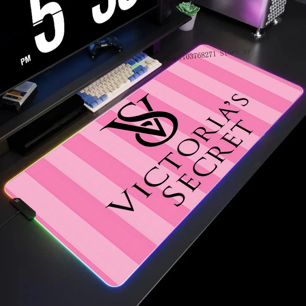 Fashion Pink S-Secrets Mousepad XXL RGB Gaming Mouse Pads HD Black Gamer Accessories Large LED