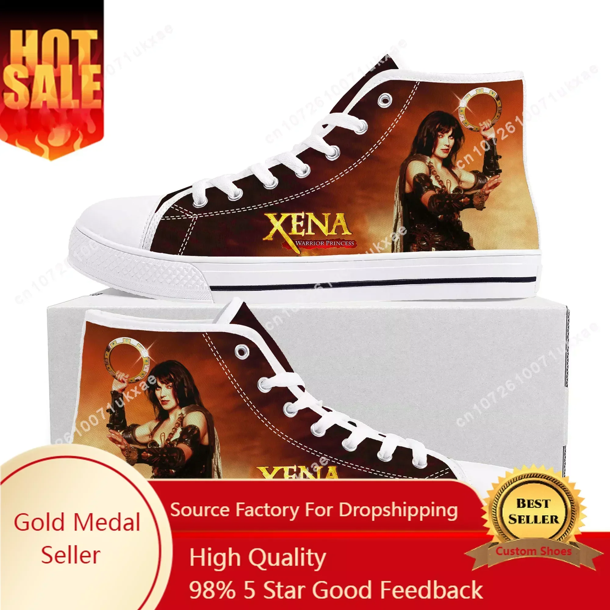 Xena Warrior Princess High Top Sneakers Mens Womens Teenager High Quality Gabrielle Canvas Sneaker Casual Shoe Customize Shoes