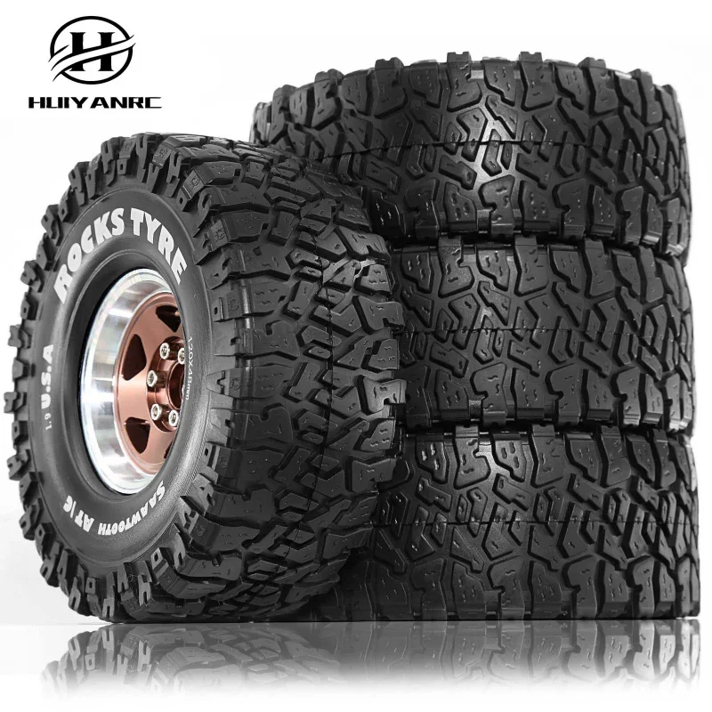

4Pcs 1.9 Beadlock Wheel Aluminum and 1.9 RC Crawler Tires for Traxxas TRX4 Axial SCX10 SCX10 II III Redcat Gen 8