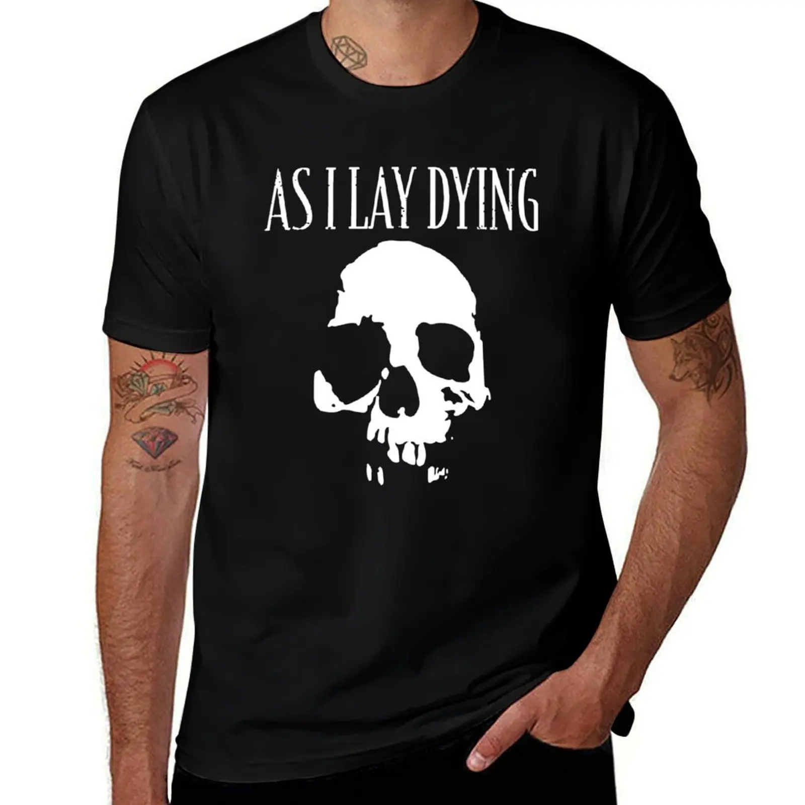 

Skull Emblem As I Lay Dying Forsaken Music Gift T-Shirt Big Size Loose Fit Tee Shirt