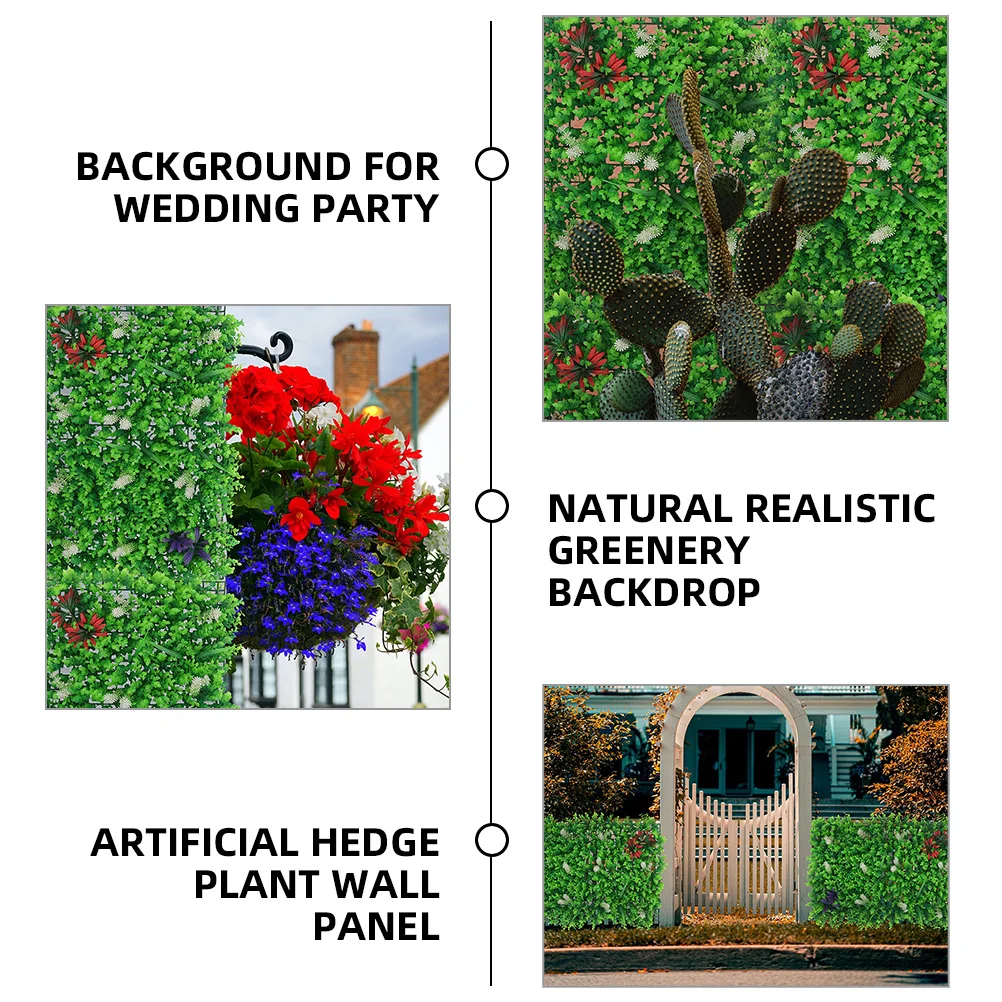 

2Pcs Simulated Plant Wall Panel Artificial Hedge Greenery Wall Decoration for Wedding Party Shop Home Office Backdrop