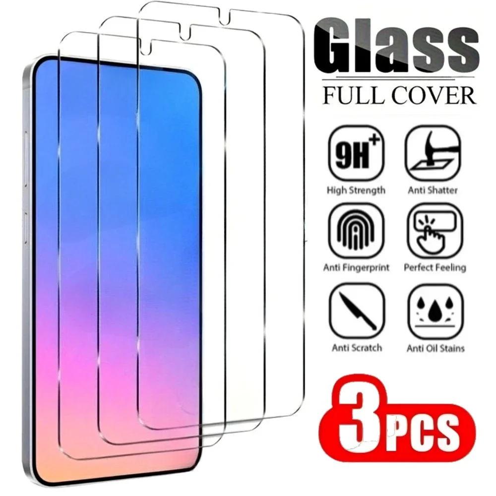 3 Stück Ultra HD gehärtetes Glas für Samsung Galaxy S25 S24 Ultra S23 S22 S21 Plus S25 Edge S23 S24 FE einfache Installation Displayschutzfolie