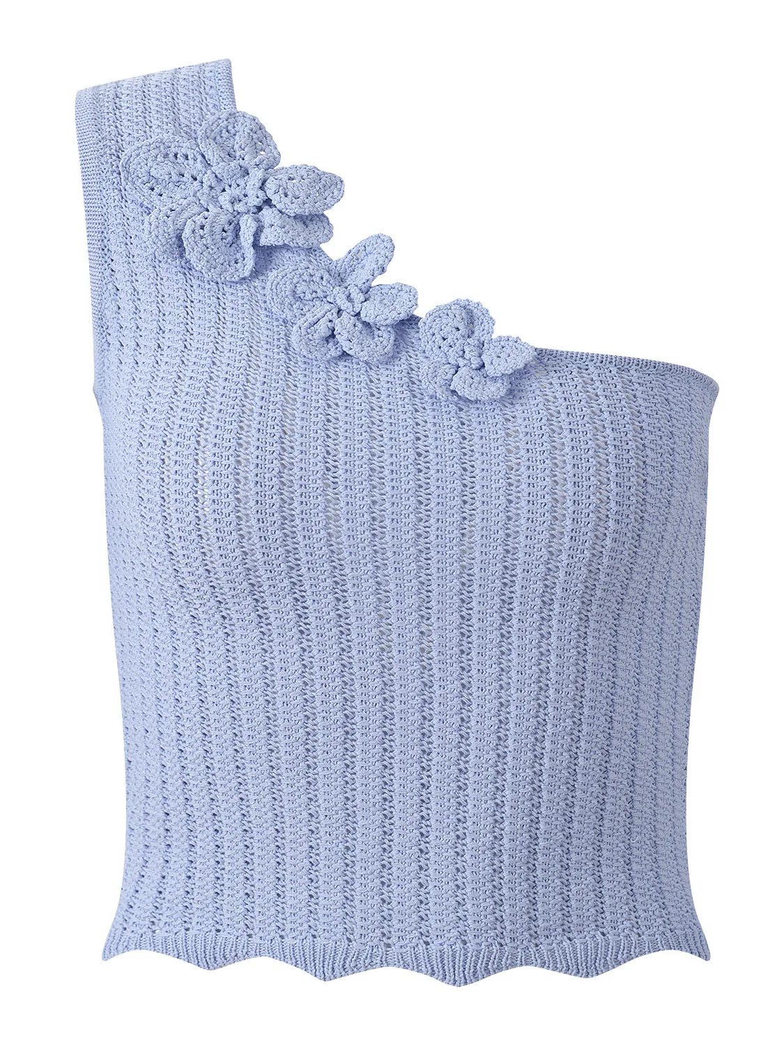 

Summer 2026 Sweet Girl Style Knitted Slim Fit Vest Top Sleeveless Decorative 3D Flower Design Ice Silk Material Women's Fashion