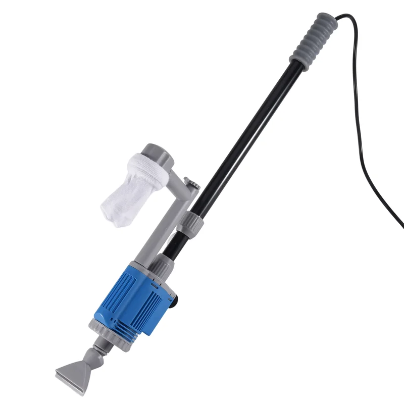 1 Juego de bomba de cambio de agua para acuario eléctrico, limpiador de grava, bomba de sifón, enchufe de plástico de la UE