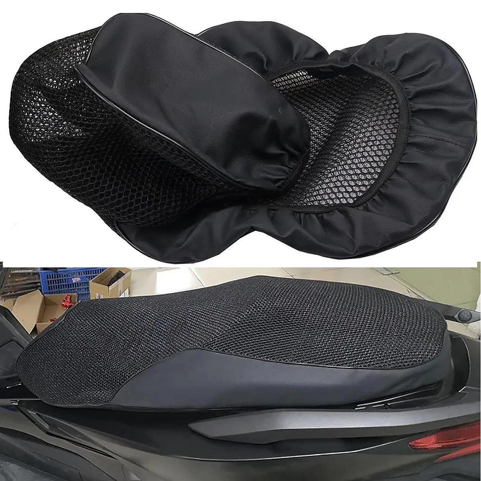 Seat Cover Practical for Long Rides Easily Install Honeycomb Design Motorcycle Seat Pad Cover Motorcycle Sunshade Mesh Cover