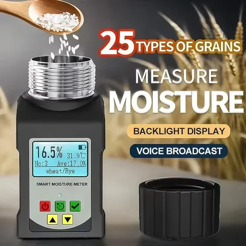 25 Kinds Grain Digital Moisture Meter Smart Grains Humidity Tester Grains Corn Coffee Wheat Seeds Hygrometer Moisture Analyzer