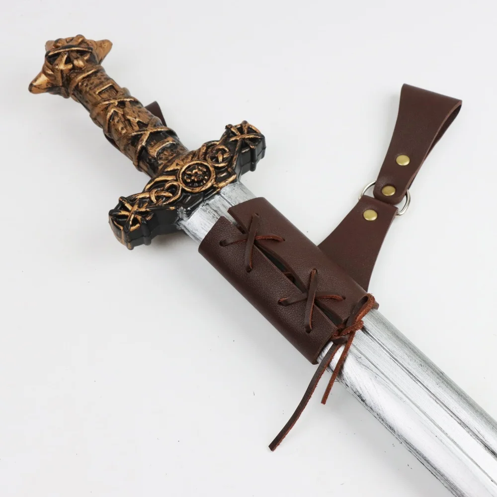Wikinger Ritter Gürtel Schwert Scheide Wikinger Ritter Dampf Retro PU Leder Frosch Set Rollenspiel Halloween Kostüm Gürtel Zubehör